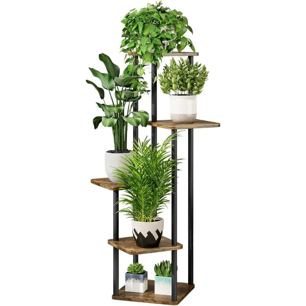 5-Tier Metal Plant Stand | Corner Shelf Display for Indoor & Outdoor