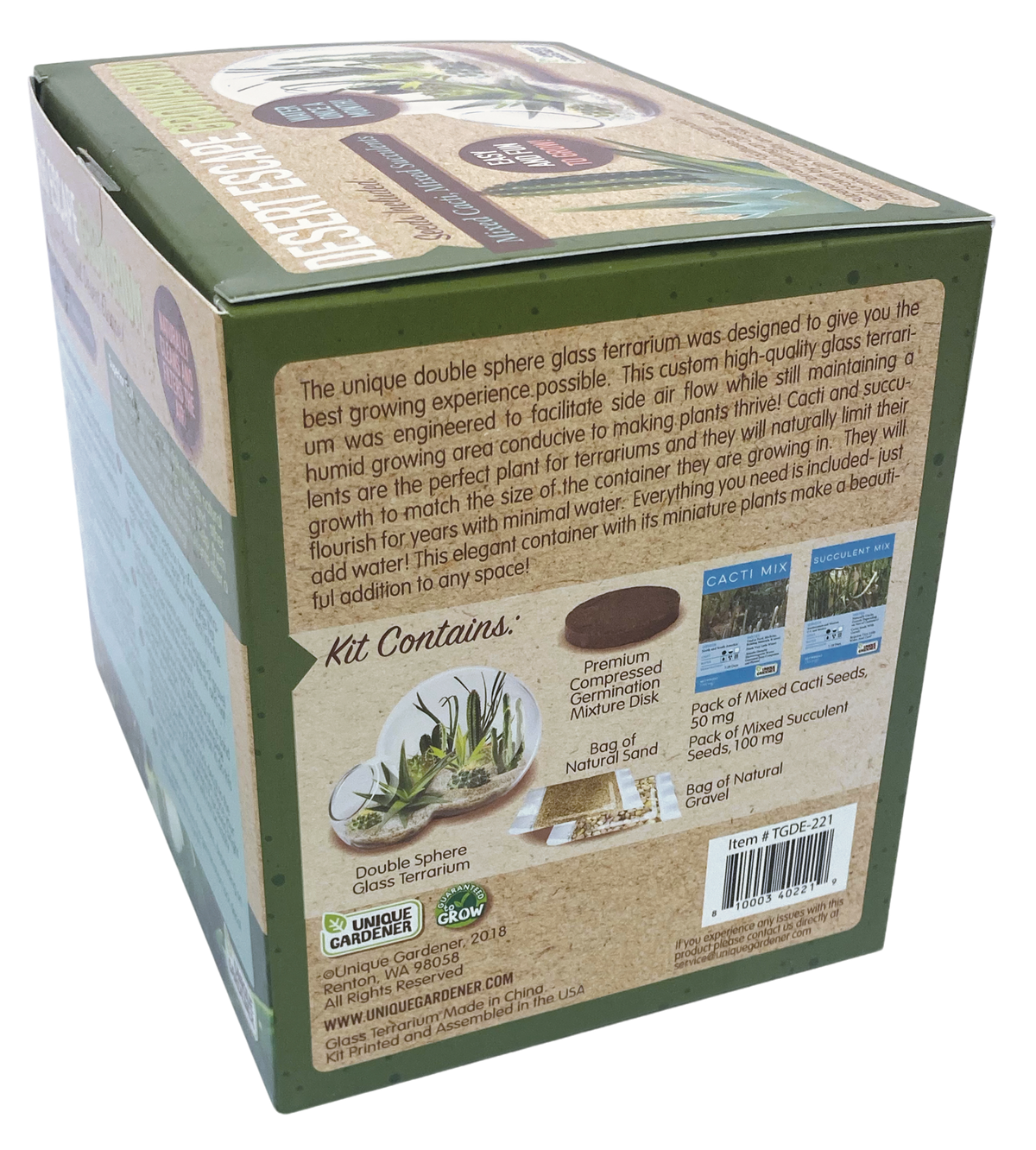 Desert Escape Growarium - Low-Maintenance Succulent Kit | New Maker Forge