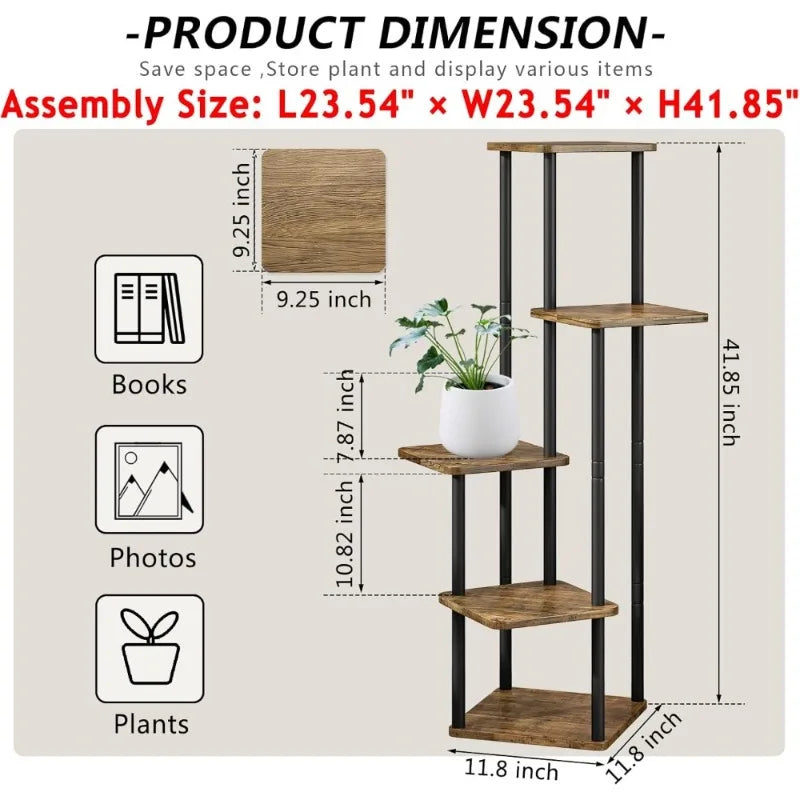 5-Tier Metal Plant Stand - Maximize Small Spaces | New Maker Forge
